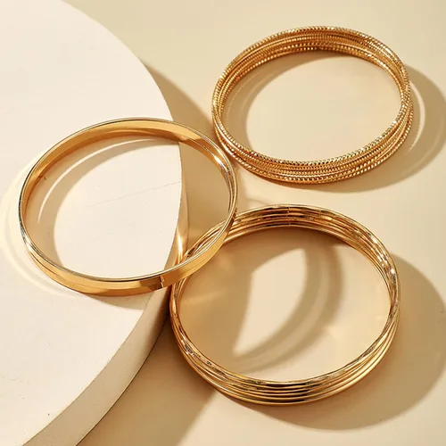 Vista 5 de Long tiantian Pulsera de oro gruesa para mujer, pulseras de oro delicadas, pulseras para mujer, pulseras apilables de eslabones de cadena