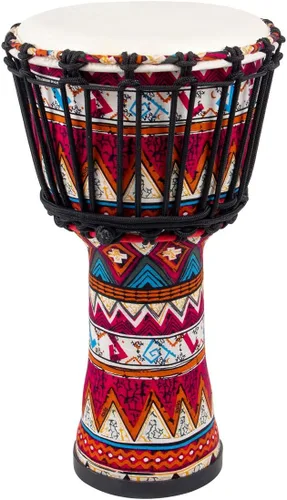 Vista 9 de Tambor africano de Djembe, estándar 8 '' tambores cosidos tela azul del Congo, tambor profesional del bongo con la cabeza del tambor de la piel