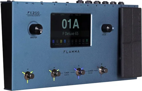 Vista 10 de FLAMMA FX200 - Procesador multiefectos con batería, pantalla táctil LCD de 5" programable, puerto MIDI, amplia E/S, grabación de audio USB, 58