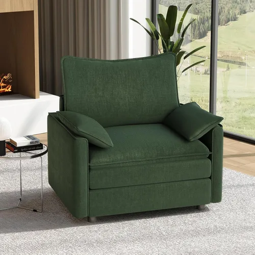 Vista 107 de Vesgantti Sofá modular de 108 pulgadas, cómodo sofá de nube con asiento profundo otomano movible, sofá modular en forma de L, sofás seccionales
