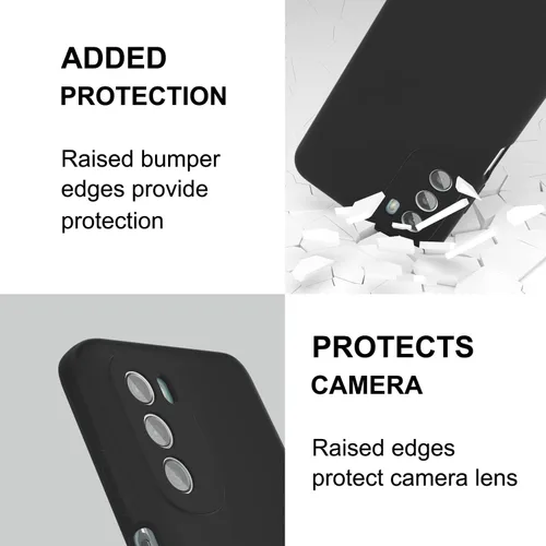 Vista 3 de Funda para Moto G Stylus 5G 2022 (no para versión 4G), silicona líquida suave protectora y forro de microfibra antiarañazos, a prueba de golpes Negro