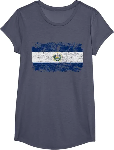 Vista 15 de EL SALVADOR Bandera Vintage Hombres Mujeres Niños Camiseta EL SALVADOR