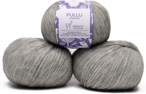 Vista 31 de Pullu - Juego de 3 madejas de hilo de lana de alpaca bebé y merino (150 gramos) de peso worsted - Procedencia directa de Perú - Celestialmente suave