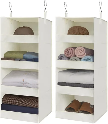 Vista 31 de GRANNY SAYS Organizador Colgante de 6 Estantes para Closet, Separable en 2 Paquetes de 3 Estantes Colgantes, Organizador Colgante para Dormitorio, 6