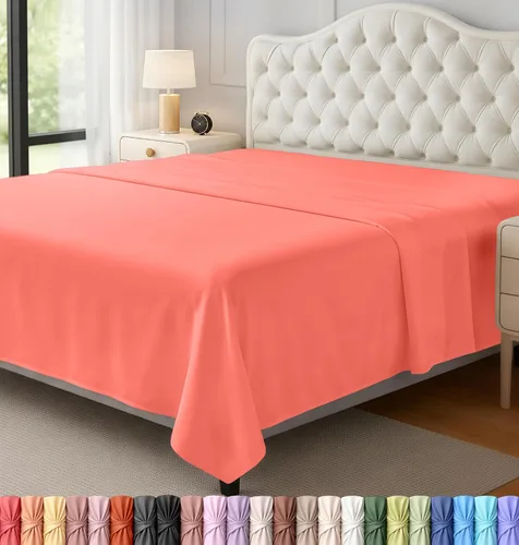 Vista 30 de Utopia Bedding Sábana encimera – 1 paquete (individual, beige) – Tela de microfibra suave cepillada – Sábana superior resistente al encogimiento y a