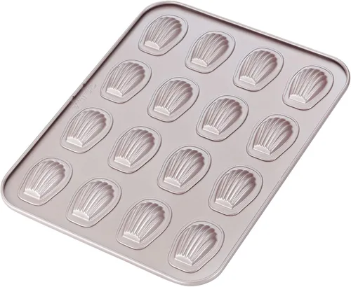 Vista 9 de CHEFMADE Juego de Moldes Mini para Pasteles Madeleine, 4 Piezas de 3 Pulgadas Antiadherentes con Forma de Concha Esférica Madeleine para Hornear