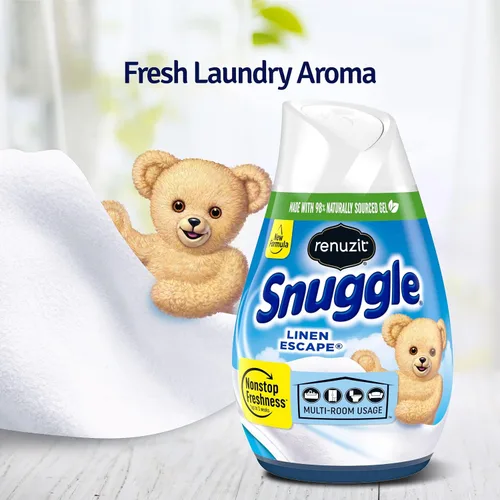Vista 3 de Renuzit Snuggle Ambientador de gel sólido, aroma Linen Escape, 7 onzas, 12