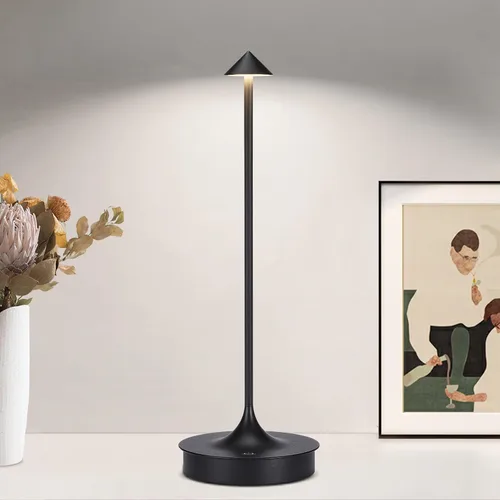 Vista 9 de Lámpara de mesa inalámbrica pequeña, recargable, funciona con pilas, lámpara táctil LED de 4000 mAh, regulable, portátil, impermeable, para Blanco
