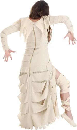 Vista 6 de Disfraz de momia de longitud completa para mujer, vestido de momia vendado, para adultos