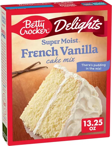 Vista 42 de Betty Crocker Delights Mezcla de pastel de vainilla francesa súper húmeda, 13.25 onzas Pudding In The Mix For Moist Texture, Doubles As Cupcake