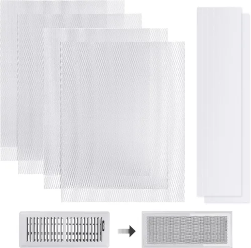 Vista 11 de 4 fundas magnéticas de ventilación blancas, cubiertas magnéticas de ventilación de 4 x 10 pulgadas con pantalla de malla para registros de Blanco