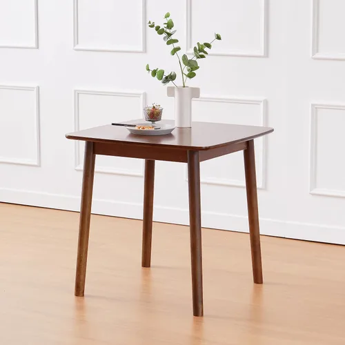 Vista 13 de Livinia Aslan Mesa de comedor rectangular de madera de roble malayo de 47 pulgadas, escritorio de cocina de madera maciza (nogal)