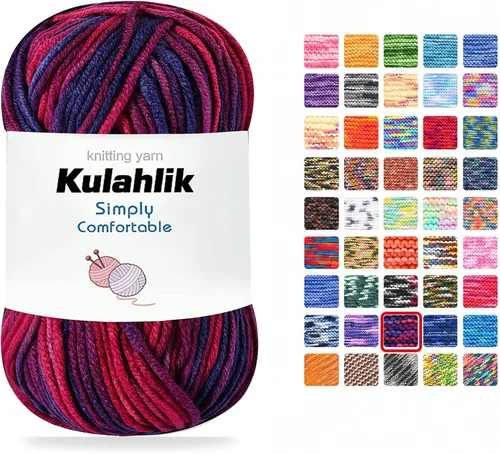 Vista 22 de Hilo acrílico de 8.82 oz (5 x 1.76 oz) para tejer, hilo de hilo degradado colorido, 5 rollos de madejas, perfecto para cualquier proyecto de 06