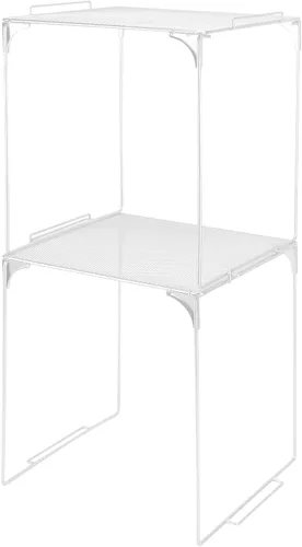 Vista 11 de Estante organizador de casillero apilable extra para casillero escolar, organizador de armario de almacenamiento, accesorios adecuados para la Negro