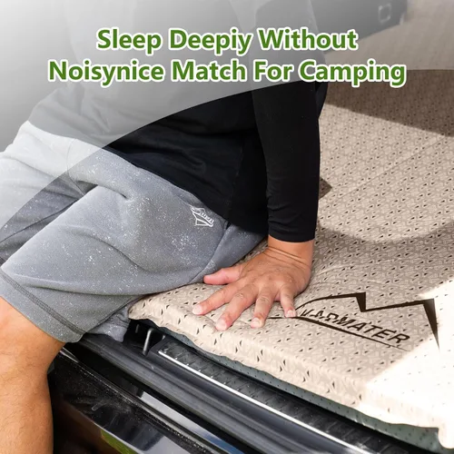 Vista 3 de M KARMATER Almohadilla de dormir autoinflable para automóvil, colchón de espuma viscoelástica gruesa con almohada, colchón de campamento de auto 9.0