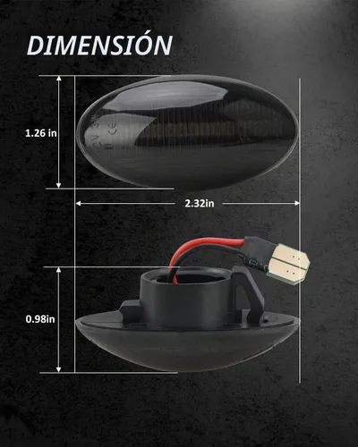 Vista 6 de Ensamble de luz de marcador lateral Bestview compatible para MINI Cooper R50 R52 R53 2002-2006, luces de señal de giro intermitentes secuenciales