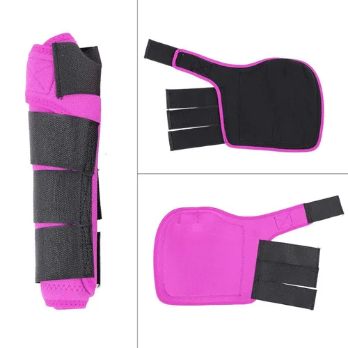 Vista 5 de OUKENS Botas para el cuidado del caballo, 1 par ajustable transpirable suave tela elástica caballo férula pierna bota de protección, soporte