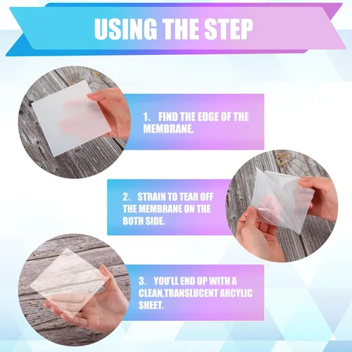 Vista 3 de Pangda 100 hojas de acrílico transparente de 4 x 4 pulgadas, hojas cuadradas de acetato, paneles transparentes con papel protector para proyectos