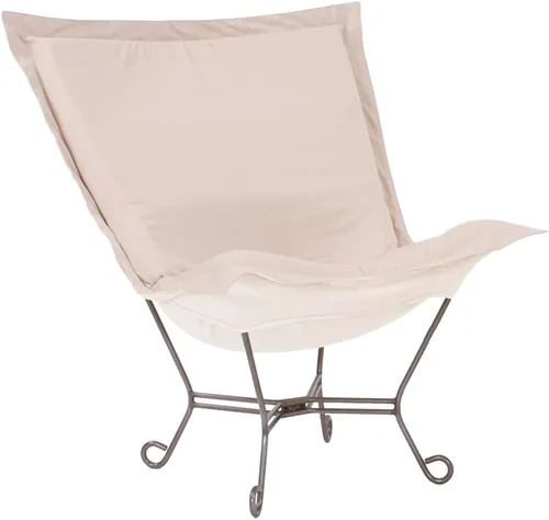 Vista 9 de Howard Elliott Scroll Puff Chair con cubierta, marco de titanio, Seascape Canyon