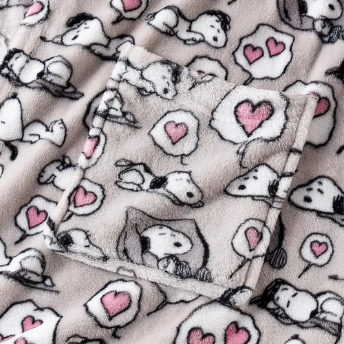 Vista 6 de Berkshire Peanuts Women's Lightweight Short Robes,VelvetLoft Snoopy Cute Character Bathrobes