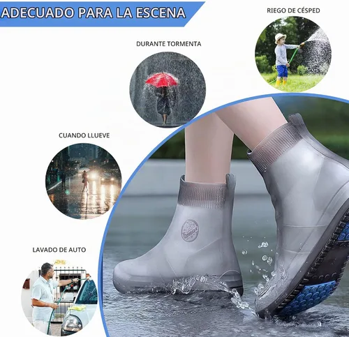 Vista 6 de SooGree - Fundas para zapatos impermeables, reutilizables, plegables, botas de lluvia, antideslizantes, con suela de goma, protectores
