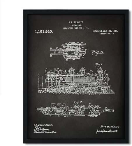 Vista 9 de Andaz Press Póster de decoración de pared con estampado de patente de pizarra, 8.5 x 11 pulgadas, aviones, trenes, automóviles, póster de patente