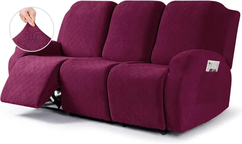 Vista 8 de VANSOFY Funda para silla reclinable, 3 piezas elásticas para silla reclinable, funda suave para silla reclinable, protector de muebles para perros