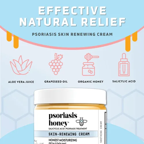 Vista 2 de PSORIASIS HONEY Crema renovadora de la piel, crema para eccema y dermatitis seborreica, tratamiento de psoriasis para aliviar la piel