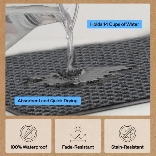Vista 182 de Gorilla Grip - Tapete afelpado original de goma con perfil bajo, resistente, duradero, impermeable y fácil de limpiar para interior y exterior Marrón