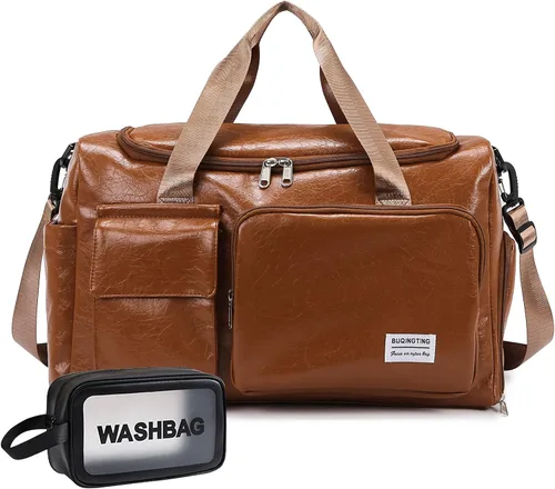 Vista 148 de Pequeña bolsa de gimnasio para mujer, bolsa de viaje con compartimento para zapatos
