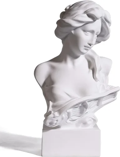 Vista 8 de YUEOECOR Estatua griega de Diana de 14.2 pulgadas, busto romano clásico de mitología griega, escultura blanca para decoración del hogar