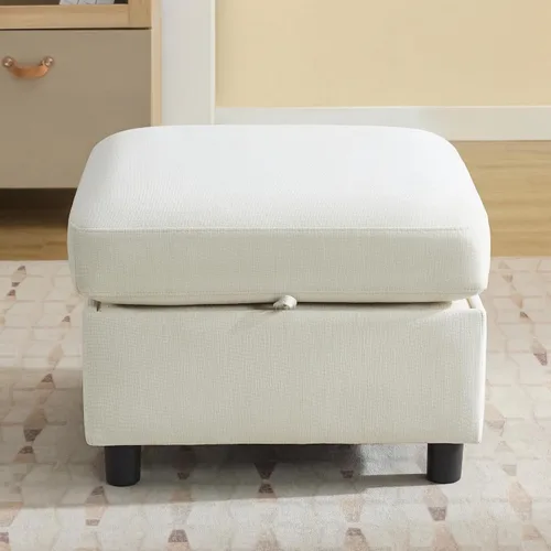 Vista 17 de WUTUTUEE Sofá biplaza modular de 58 pulgadas, sofá biplaza moderno de 2 plazas con almacenamiento, sofá modular de felpilla para sala de estar, Beige