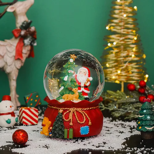 Vista 7 de DUSVALLY Bola de Nieve de Navidad, Bola de Cristal Musical con Purpurina Ideal para Amigos y Familia, Globo de Agua de Vidrio de 100 mm Enrollable