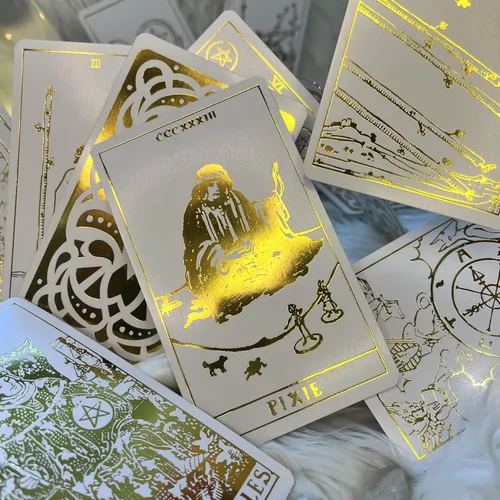 Vista 3 de Delaluna Answers Tarot todo de oro: 80 cartas de bonificación de baraja psíquica para adivinación, 1909 Rider Waite Smith adivinación, juego