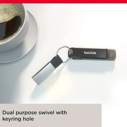 Vista 7 de SanDisk Unidad flash iXpand Luxe de 64 GB con conectores Lightning y USB-C. Funciona con iPhone 14 y más antiguos - SDIX70N-064G-GN6NN