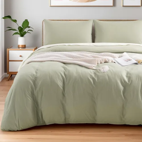 Vista 362 de NEXHOME PRO Funda de edredón Twin XL 100% algodón lavado, transpirable, duradera, texturizada, similar al lino, juego de ropa de cama para el hogar