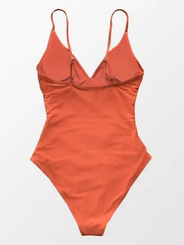 Vista 6 de CUPSHE - Traje de baño de una pieza para mujer con control de abdomen y cuello en V