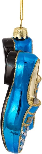 Vista 4 de Kurt Adler Elvis Blue Suede Shoes Adorno de cristal (5 pulgadas)