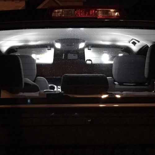Vista 9 de Kit de luces LED para interiores, accesorios para Toyota Tundra 2007-2021 6000 K, blanco brillante, mapa, visera, puerta de pie, bombillas