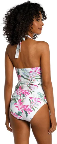 Vista 4 de Top de traje de baño tankini con cuello en V, Oro