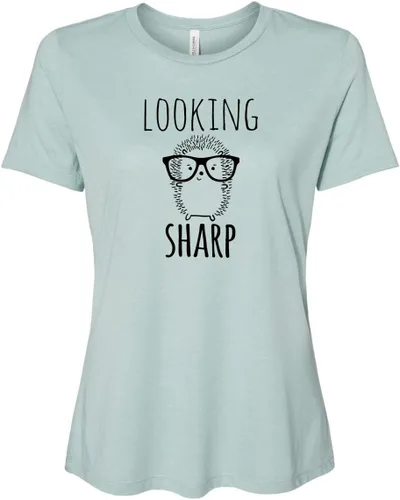 Vista 9 de Cute Women's Screen Printed Crew Neck Tee, Shirts With Sayings, Dusty Blue or Olive