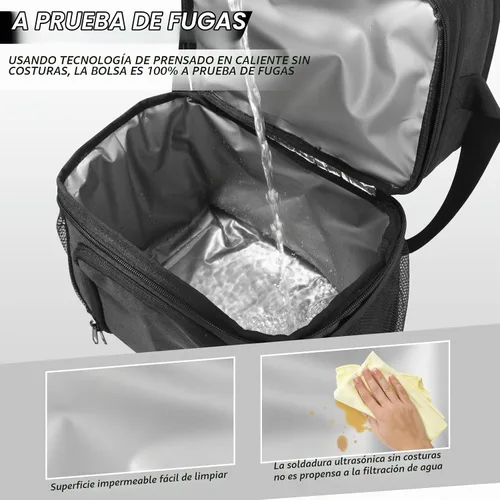 Vista 3 de ZRSUN Lonchera térmica para mujeres y hombres, lonchera reutilizable de 3 capas para mujer, lonchera expandible reutilizable resistente al agua
