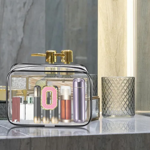 Vista 5 de Bolsa de aseo transparente Fodofodo, bolsa de aseo de viaje portátil, bolsa de maquillaje impermeable, organizador de almacenamiento de cosméticos