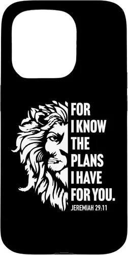 Vista 14 de Jeremiah 29:11 Christian Bible Verse Lion Graphic Case for iPhone 16