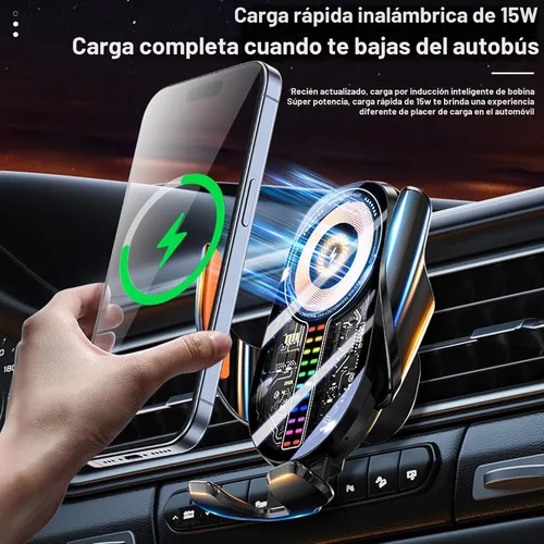 Vista 6 de Soporte para teléfono de automóvil de 15 W, soporte de cargador Negro