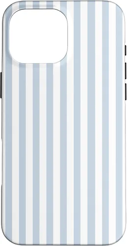Vista 19 de Funda con patrón geométrico de rayas blancas y azul claro para iPhone 17
