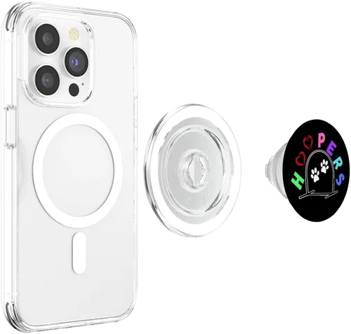 Vista 4 de Dog Agility - Hoopers para perros - Hoopers con corazones PopSockets MagSafe PopGrip para iPhone