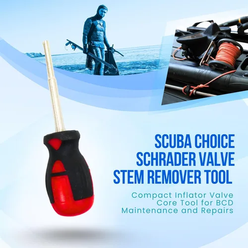 Vista 2 de Scuba Choice Herramienta de buceo para buceo, removedor de vástago de válvula Schrader