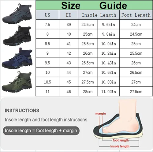 Vista 6 de Lymeral Zapatos acuáticos de senderismo para hombre, tenis deportivos de punto, para pesca, senderismo, antideslizantes, para entrenamiento
