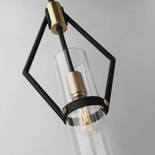 Vista 3 de Lámpara colgante de cristal nórdico, lámpara colgante de una sola cabeza, lámpara de metal ajustable para isla de cocina, sobre fregadero y baño